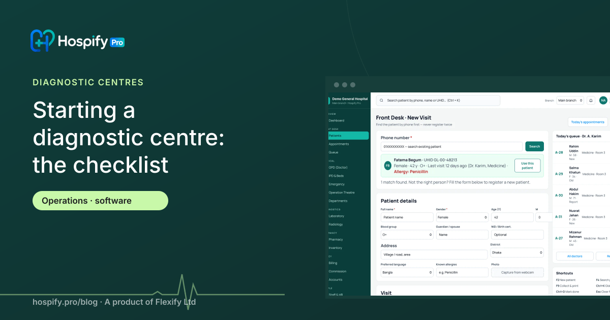 Starting a diagnostic centre in Bangladesh: an operations and software checklist